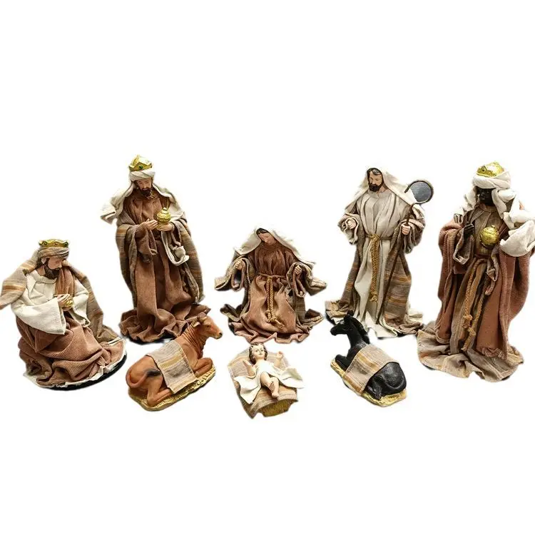 Trending Pieces Event Party Nordic Style 8 Piece Religious Figure Statue Nativity Home Decorations For Home