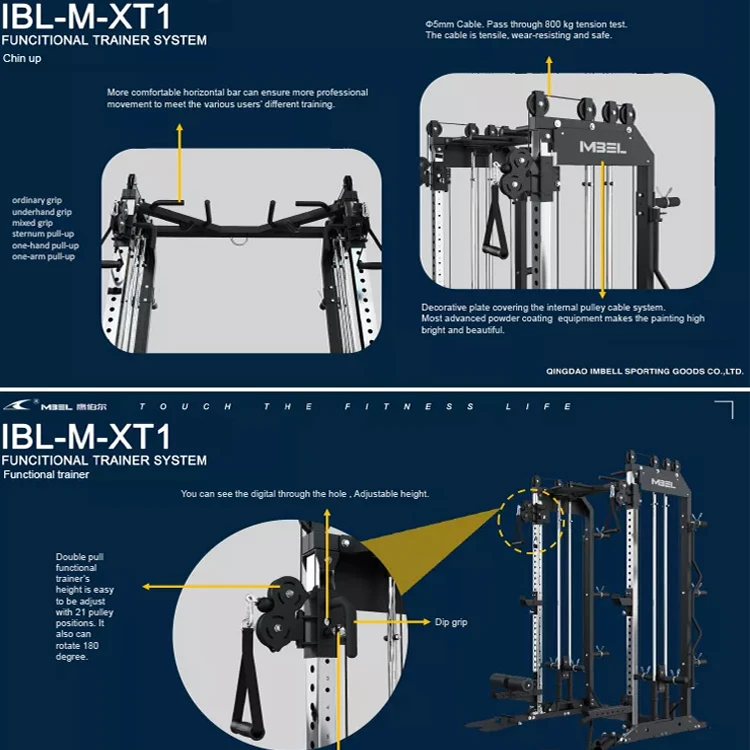 Bodybuilding Fitness Gym Smith Machine Commercial Fitness Gym Equipment Cable Crossover Fitness Machine Gym
