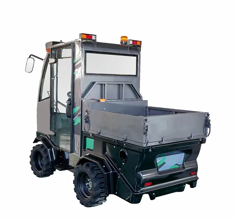 Ride gasoline snowplow Four-wheeled driving snow remover Fully enclosed snow plow truck