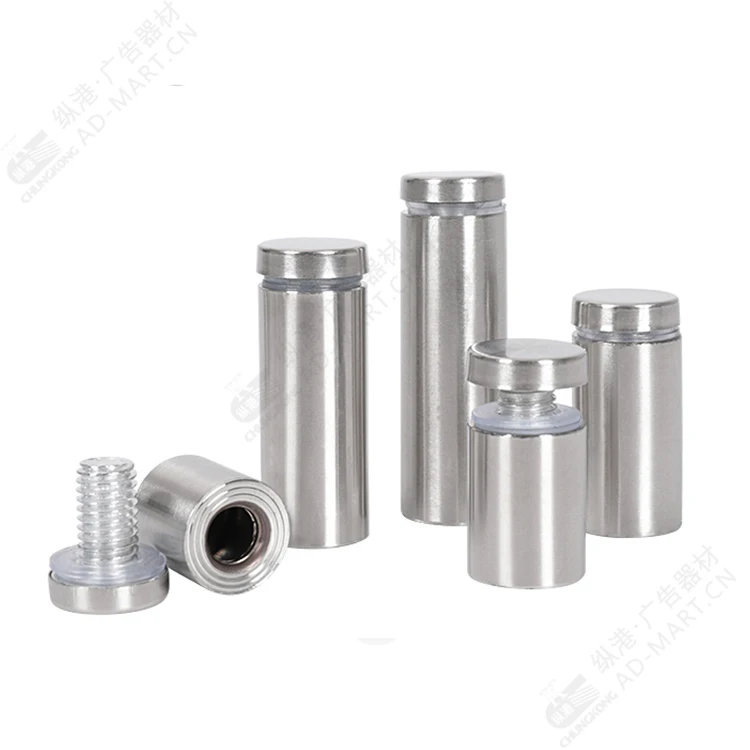 Stainless Steel Wall Glass mirror sign advertising Mounting Holder standoff screw Nail for Hanging Acrylic Picture Frame