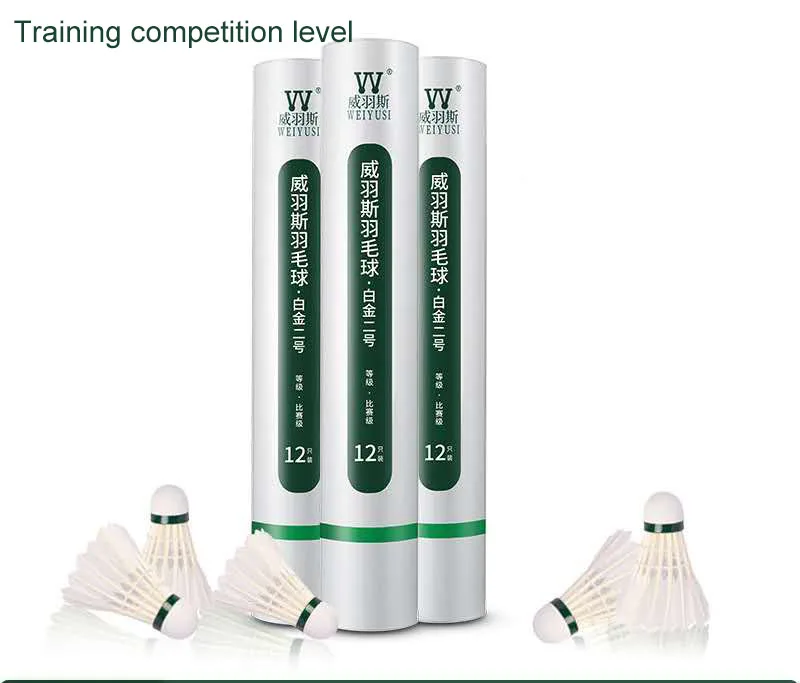 
12 duck feather four resistant training game ball badminton shuttles 