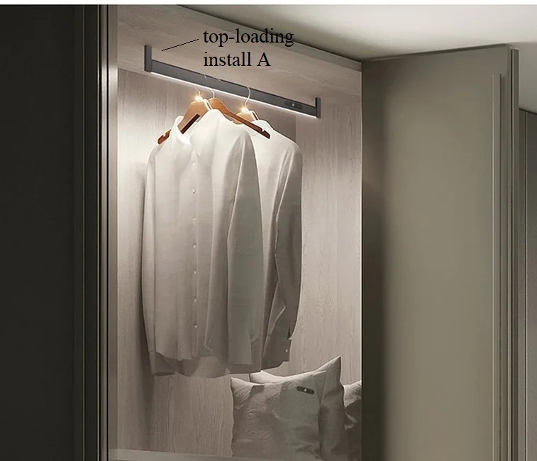 2023 Newest  eco- efficient and safe led motion sensor cabinet light DC 12V  hanger rod led strip light