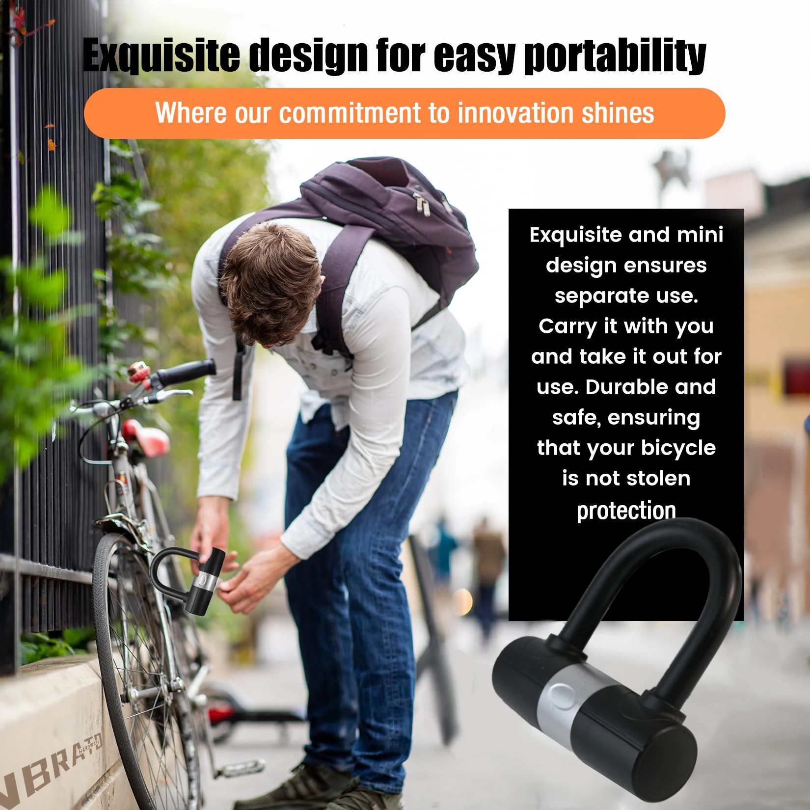 door gate padlock MINI u-lockhot sale 2 key small kid mini U type bike lock