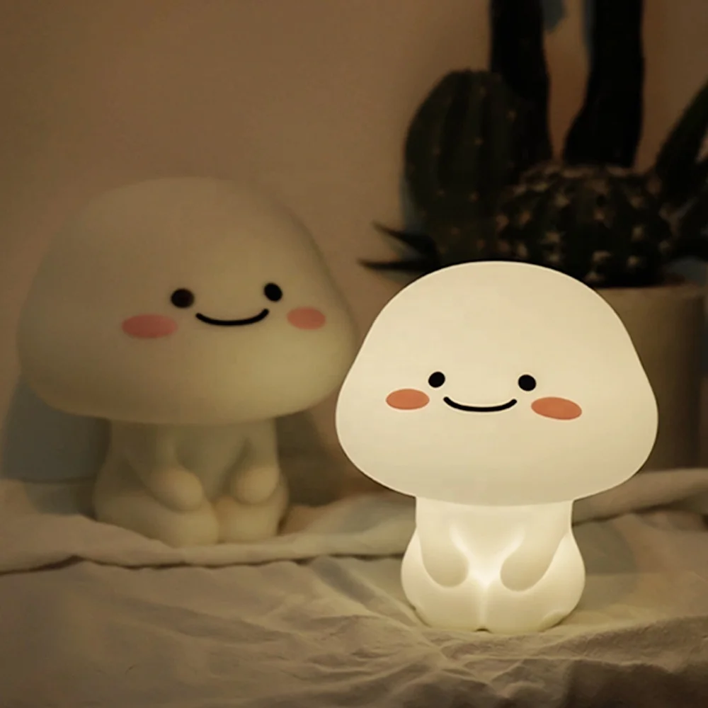 Mini cute baby silicone night lamp bedroom bedside eye protection sleep nightlight energy saving charging feeding night light