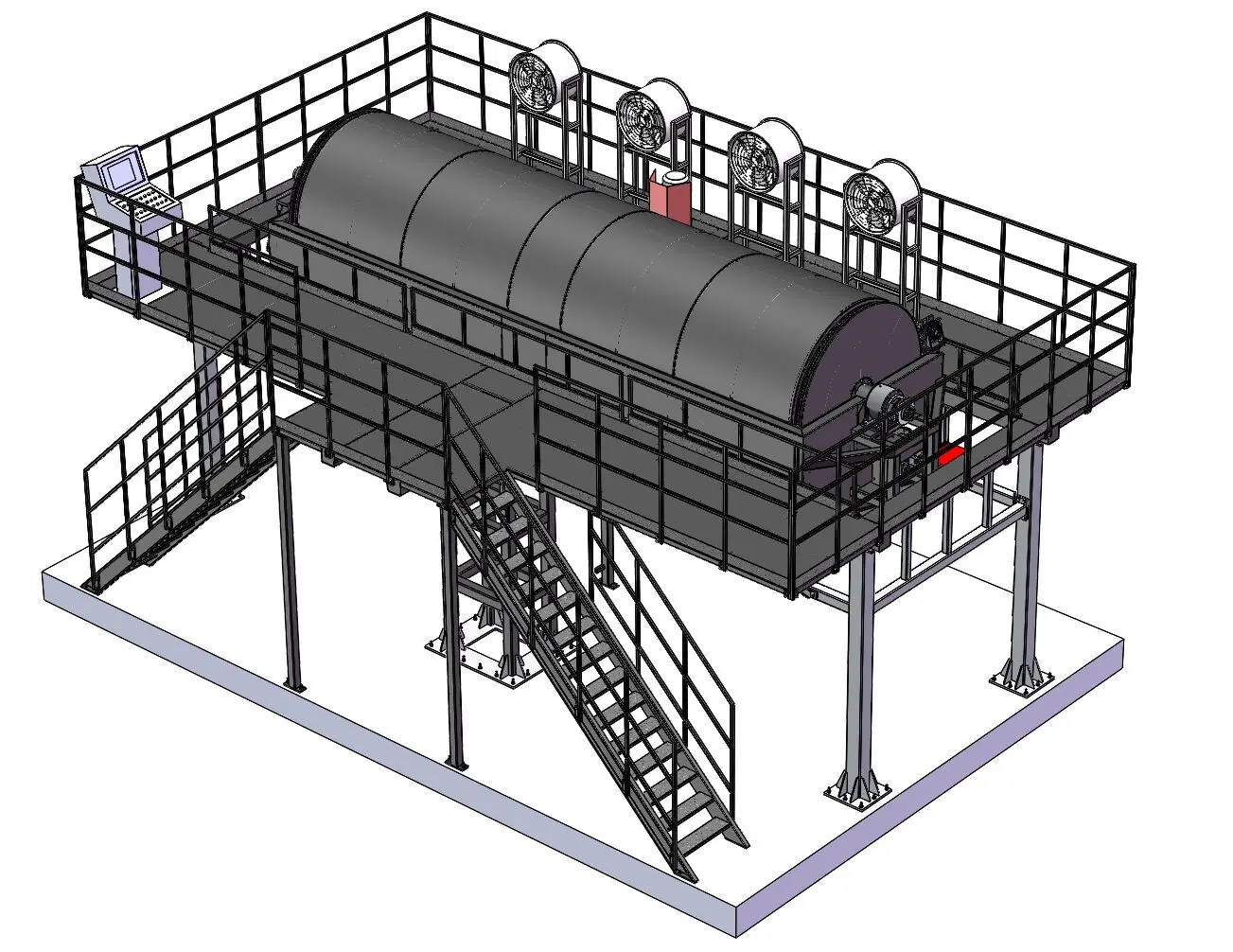 Rising Sun new designed oven type Rock and Roll Rotomolding Machine in China for making water tank and kayak boat