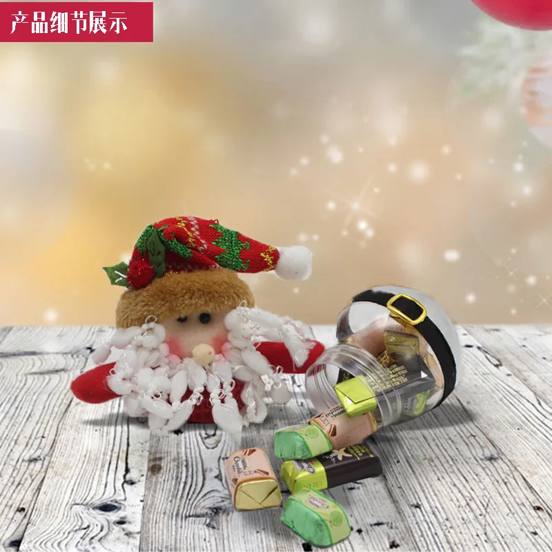2024 Cute Kids plastic christmas candy jar Santa Christmas candy Bottle new Santa Claus Plastic Candy Container