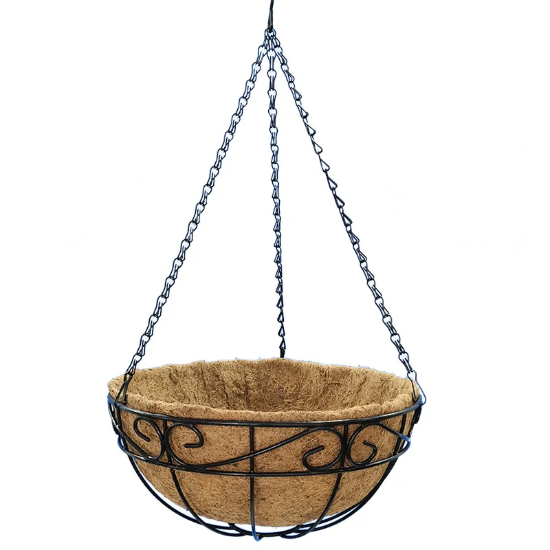 S-shaped Iron Art Coconut Fiber Flower Basket, the New Trend of Home Aesthetics!