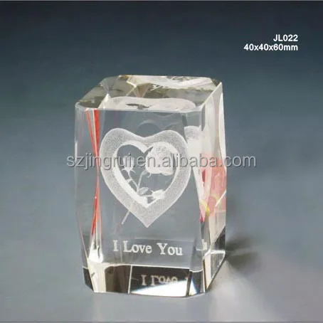 Cheap 3D Laser Engraved Airplane Model Blue Color Crystal Cube Award Gift For Guests Wedding