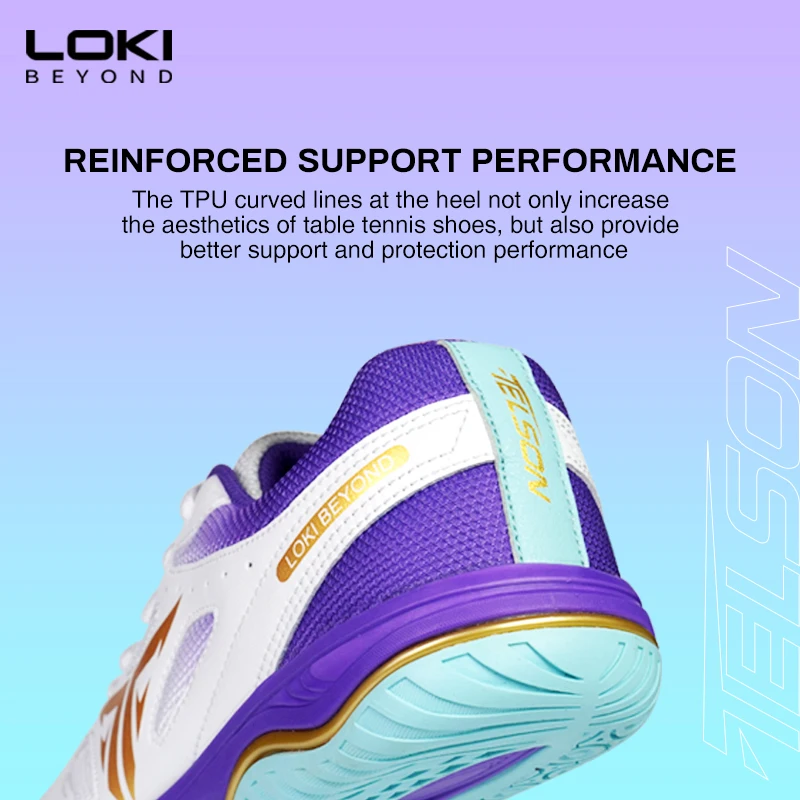 Loki High Quality Telson Microfiber Leather Breathable and Wear-Resistant Badminton Table Tennis Shoes