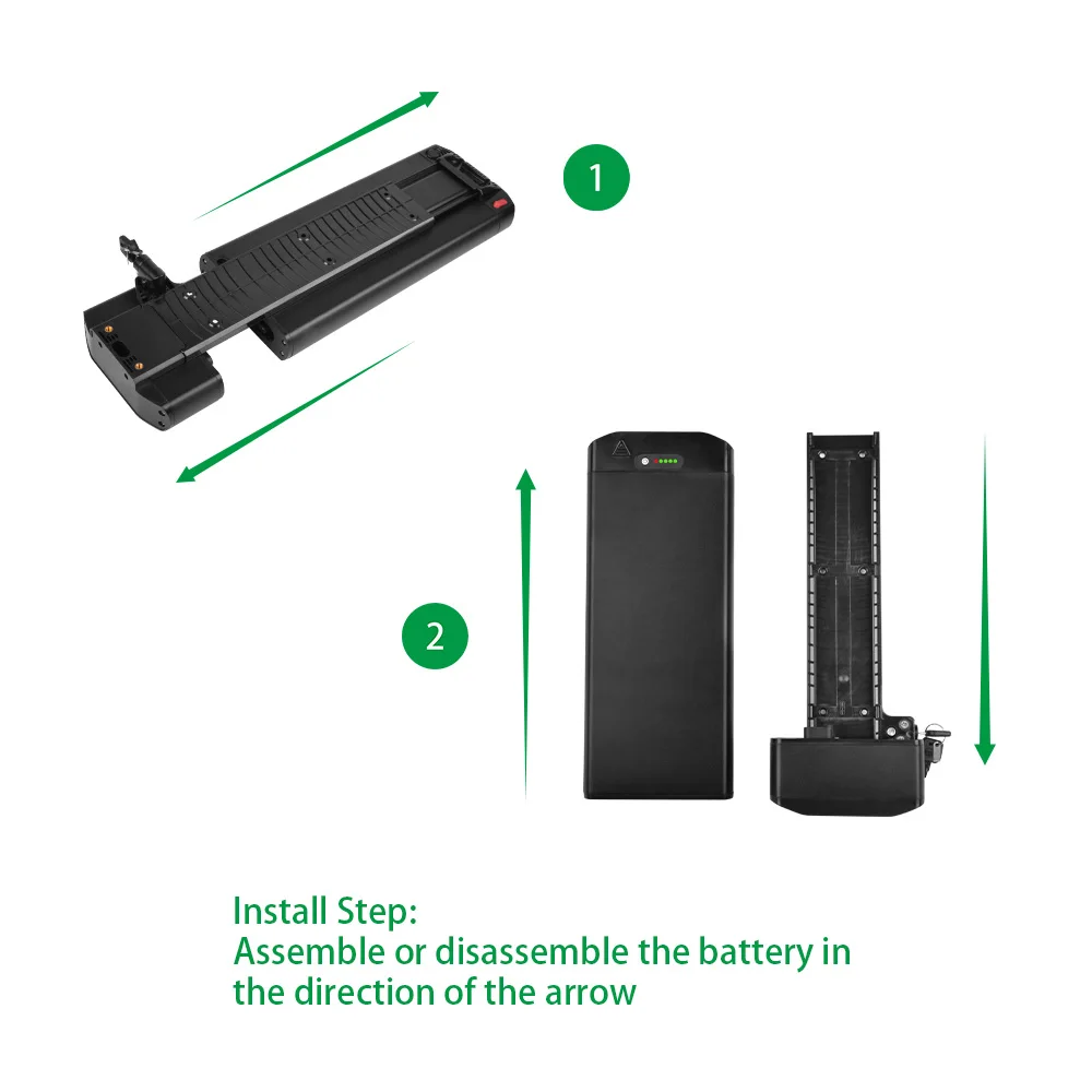 Rechargeable Lithium Ion 36 Volt Rear Rack Electric Bicycle 10ah 13ah 15ah 17ah Li Ion Battery Ebike Battery 36v 48v