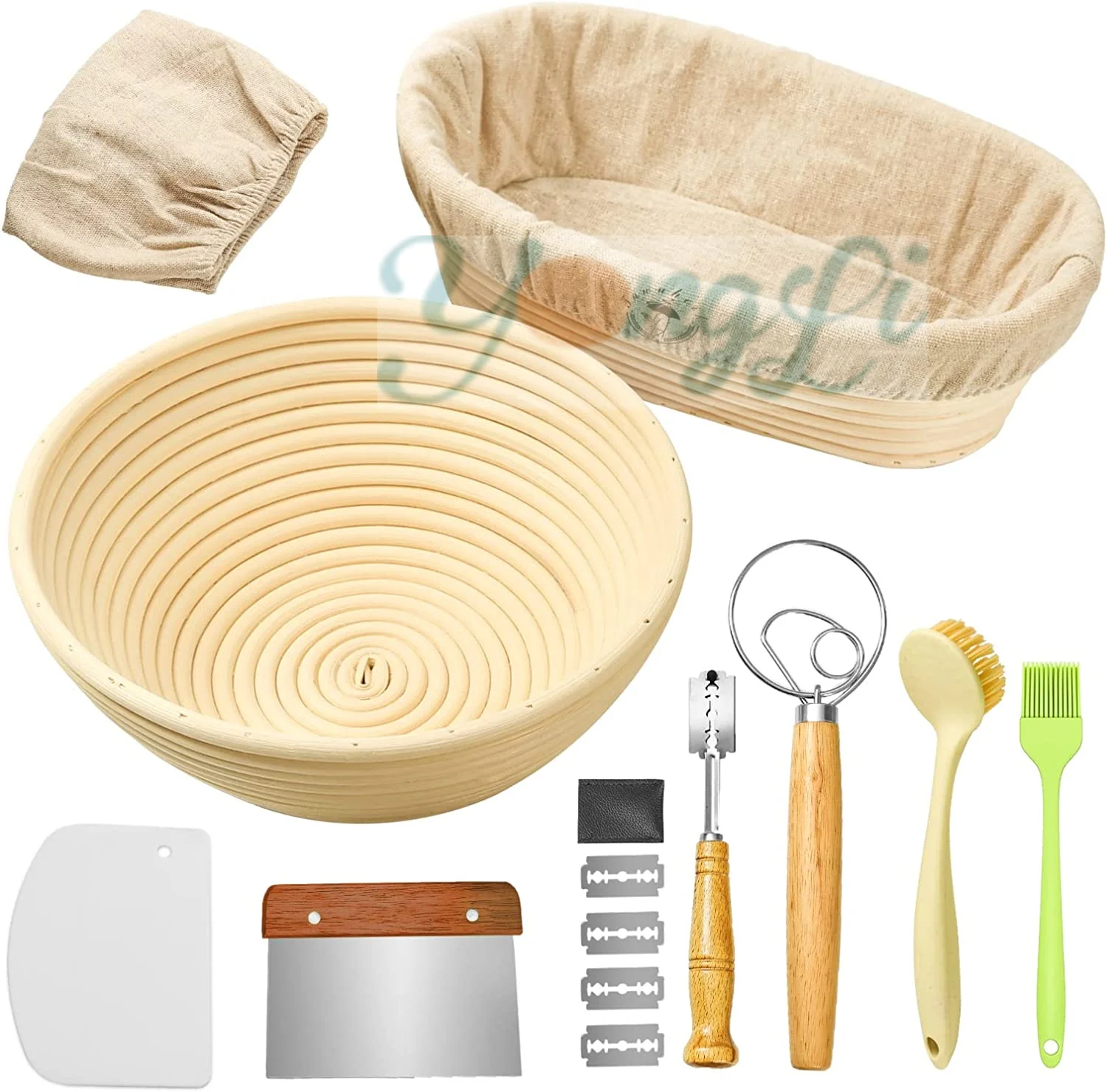 Yongli J-05 Sourdough Starter Jar Sourdough Starter Kit with 2 Part Metal Lid Sour dough Crock Bread Baking