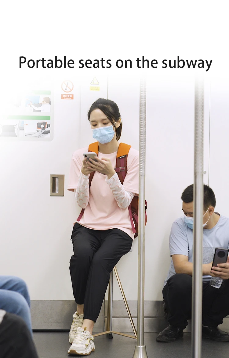 Fashionable elderly three legs Fold into Chair walking stick