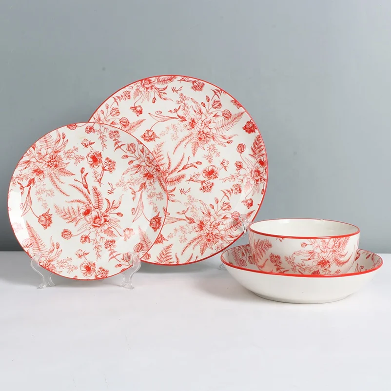 Wholesale Household tableware 18 pcs ceramic dinnerware set