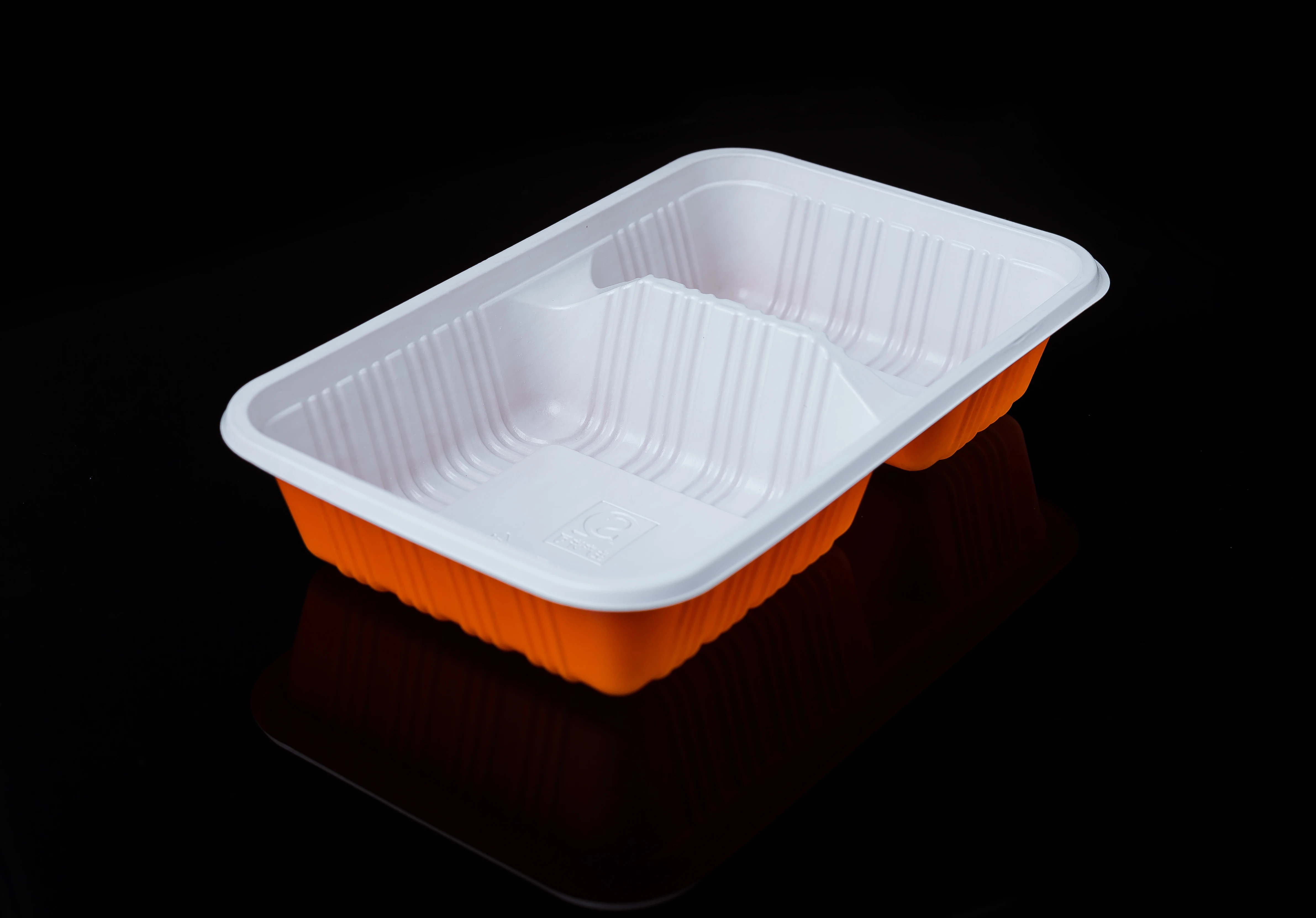 Plastic PP Food container 2 division rectangle disposable 400/250ml food packaging box