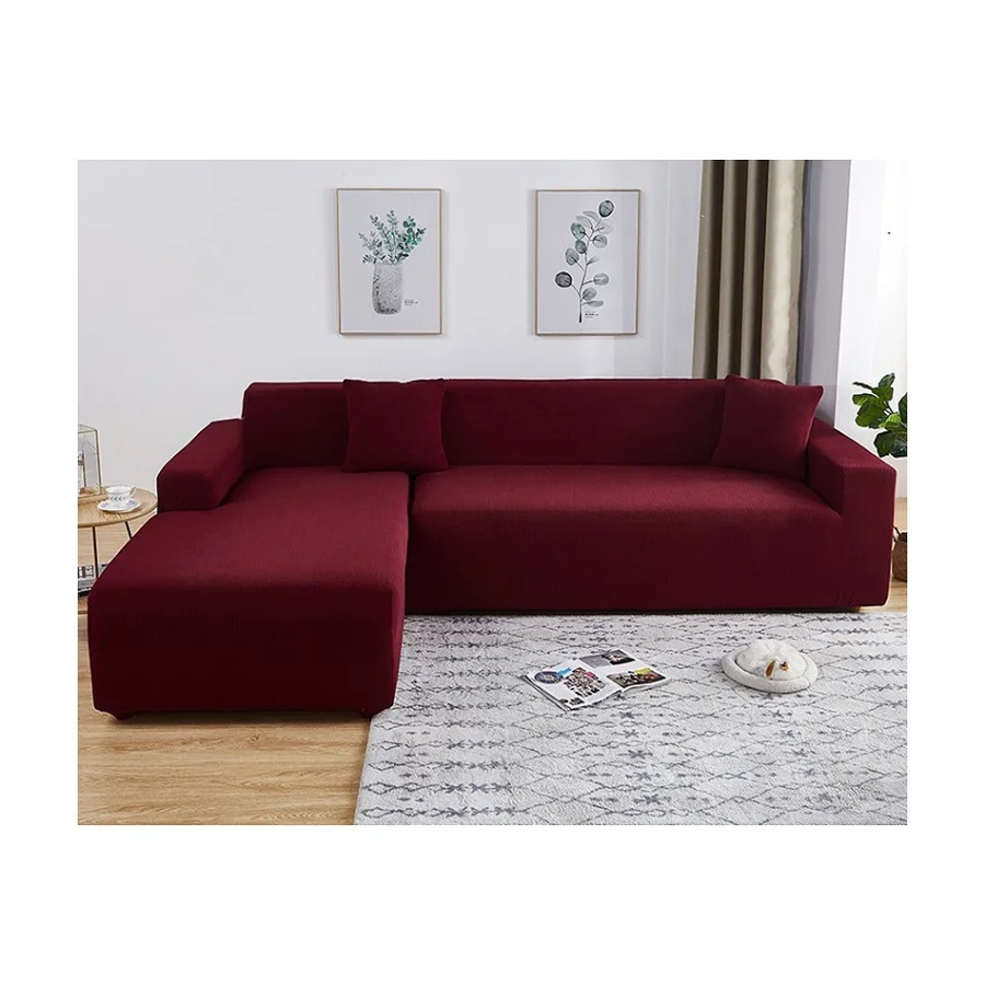 New Listing High Elasticity Waterproof Velvet 92%Polyester 8%Spandex Living Room Sofa Covers With Non-slip Fabric