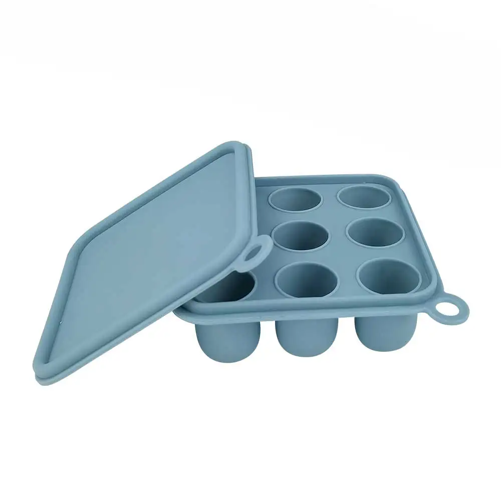New Design Fruit Food Feeder BPA Free Baby Milk Silicone Ice Cube Freezer Tray with Cover