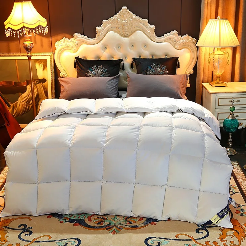 Bedding Duvet (White) - Four Seasons Quilt - Plush Goose Feather Fill Duvet Core - Suitable for Hotel, Home,Gift