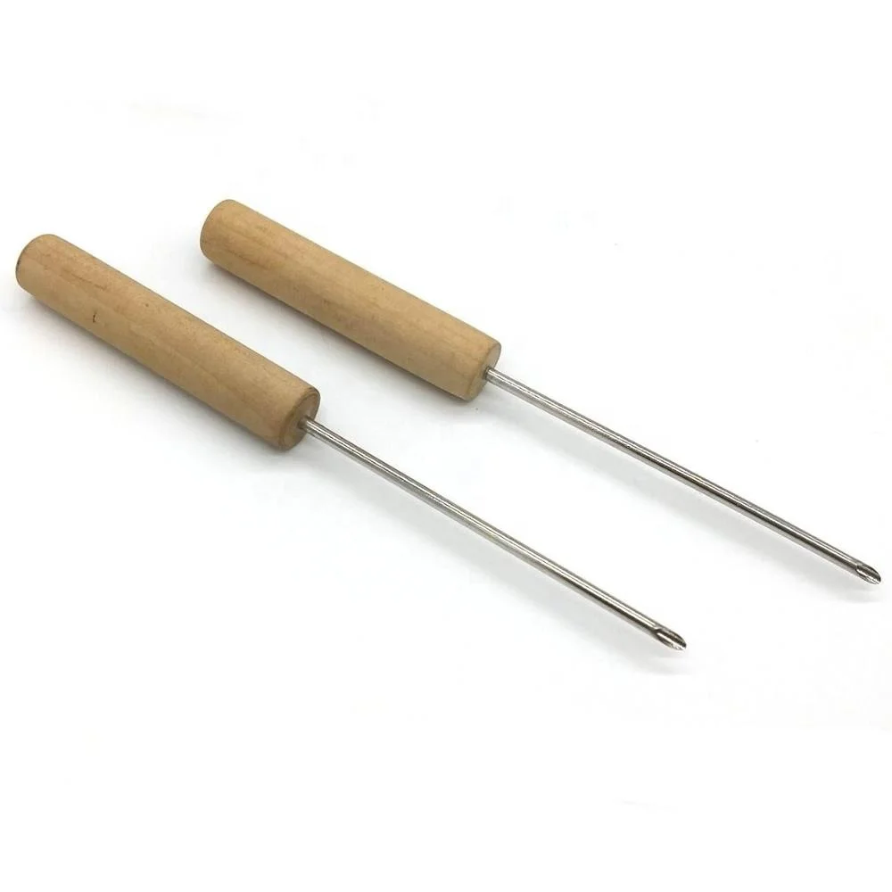
China Customized 304/316 Stainless Steel Vent needle with Wooden Handle 