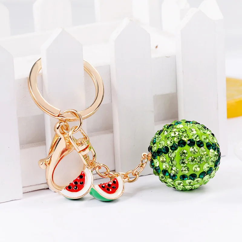 Hot Sale Beautiful Hanging Fruit Series Watermelon Key Chain Bag Car With Wild Creative Keychain