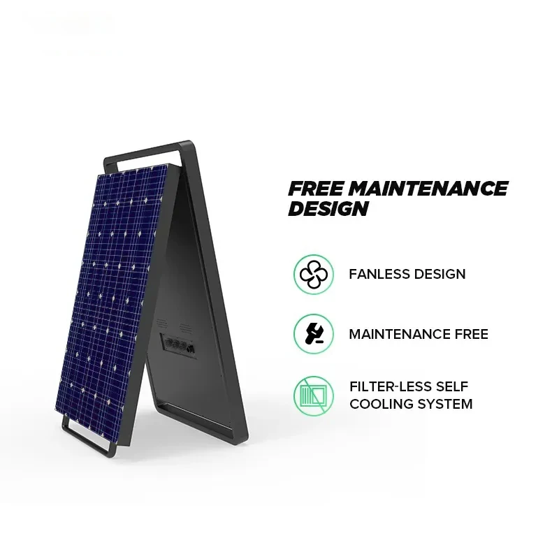 Waterproof Digital Poster Foldable Portable Lcd Advertising Screen Solar Battery Powered Outdoor Lcd Digital Signage