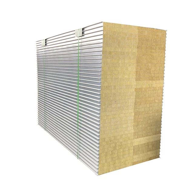 Fireproof 50 mm/75 mm/100 mm rock wool fireproof clean room wall panels for clean room project