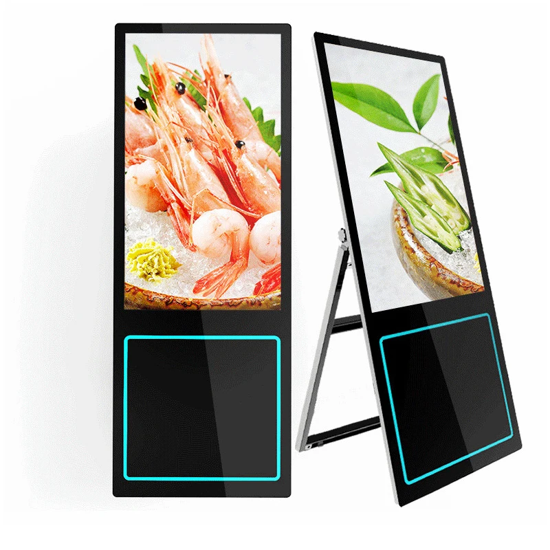 HD Outdoor Floor Standing Portable Digital Signage Wifi 4G USB Video Advertising Poster Led Screen Display for shop