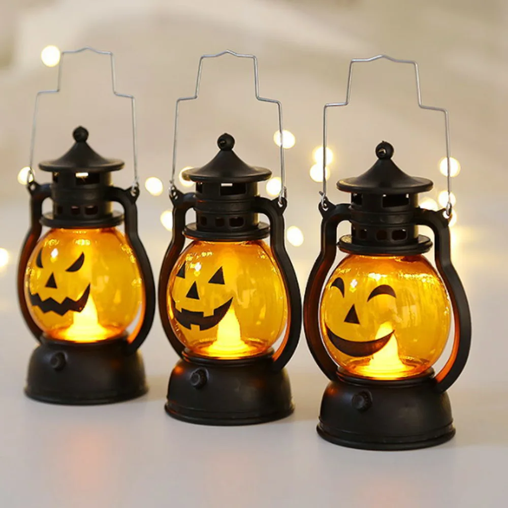 Halloween Lampshade Camping Barn Lamp Home Party Bar Led Light Pumpkin Plastic Lantern