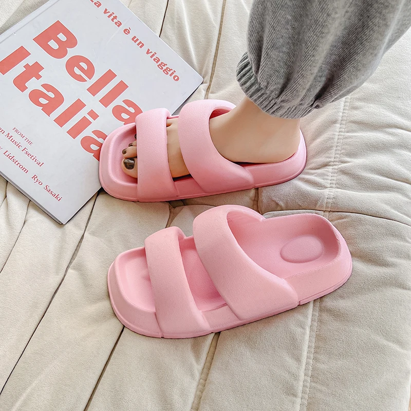 2023 summer wholesale ladies slides women slippers sandals pink platform shoes slippers two straps home slippers for men