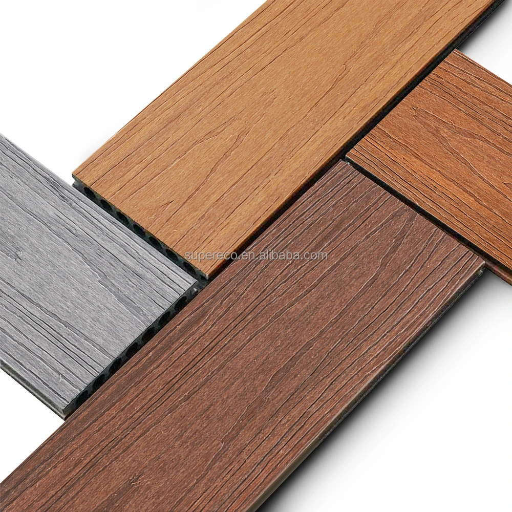 Garden Composite Flooring Wood Grain Plastic Cheap Artificial Synthetic WPC Outdoor Flooring