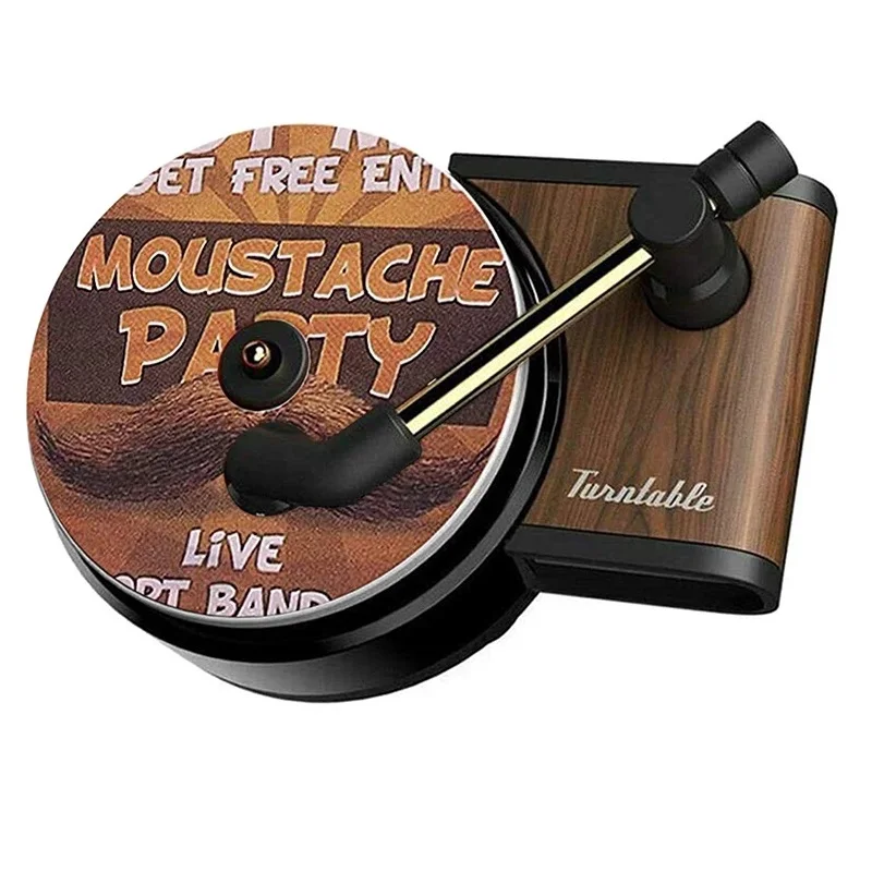 Turntable Phonograph Car Fragrance Diffuser Car Air Freshener  Aromatherapy Sheet Clip Record Player Car Perfume