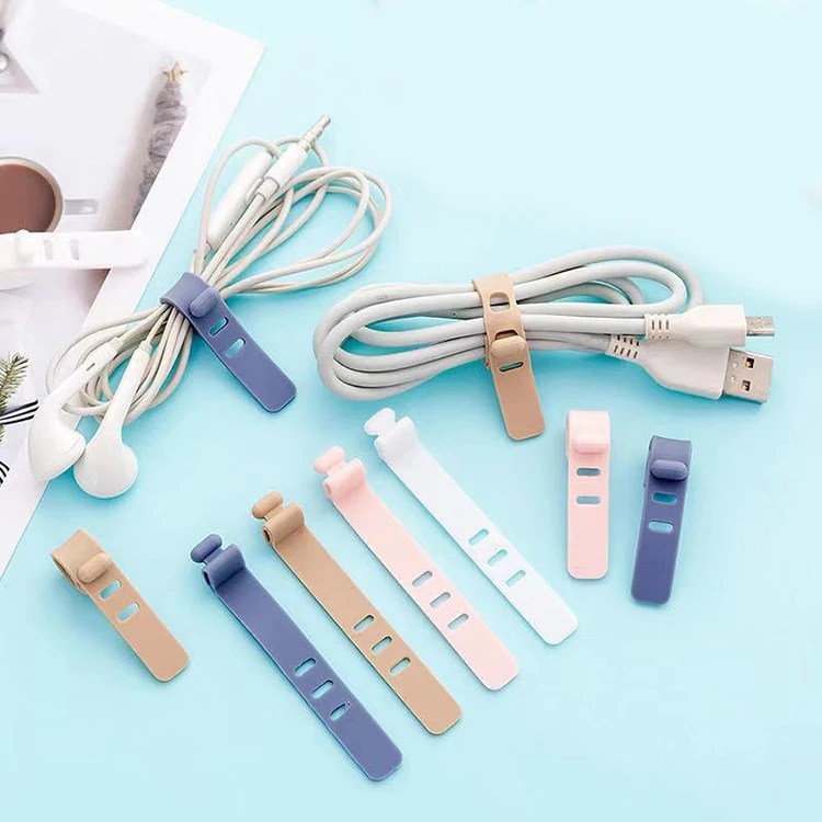 Silicone Cable Organizer USB Cable Winder Wire Data Line Holder Tie  Earphone Cable Cord Organizer