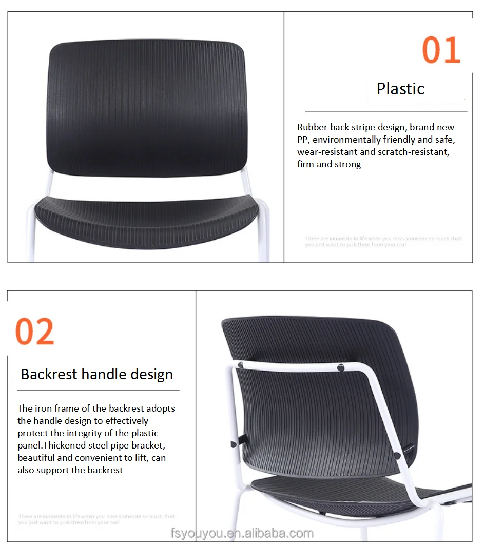 wholesale cheap adults Newest Stackable white black grey blue office Conference Waiting plastic chair