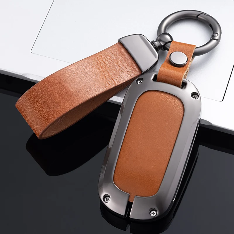 Wholesale Auto Accessories Zinc Alloy+Leather Key Cover For Honda Civic Accord CRV Pilot 2015 2016 2017 2018