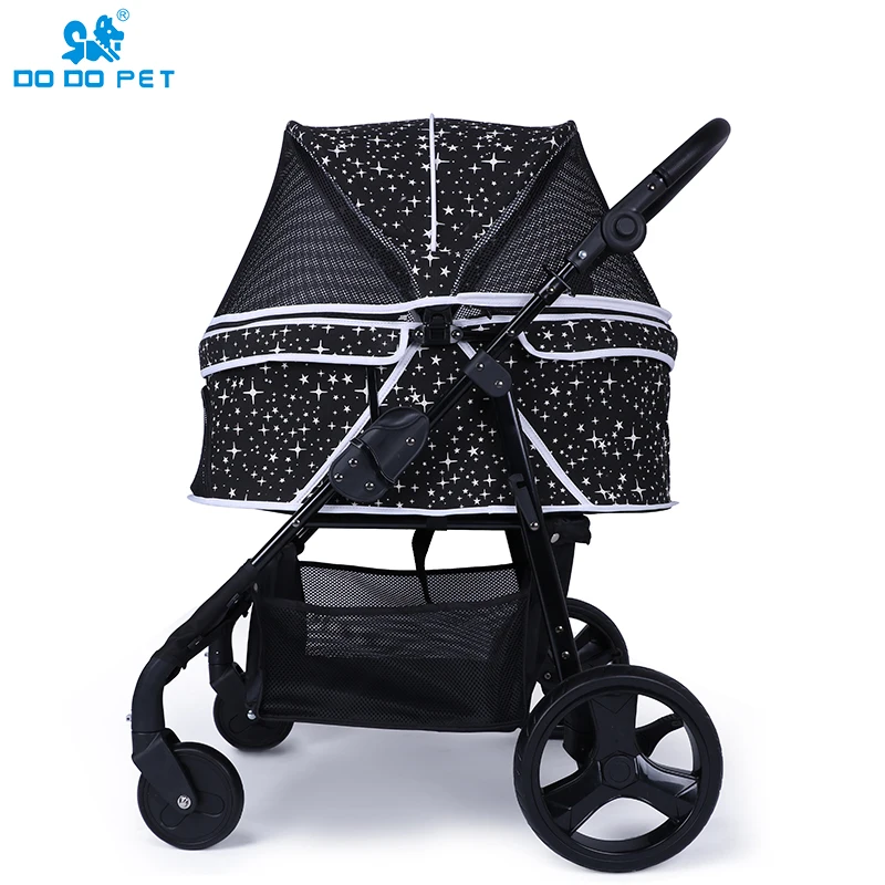 Can Easily Walk in/Out 4 Wheels Pet Stroller Cat Dog Cage Stroller Dog pet Stroller for Dogs Pet