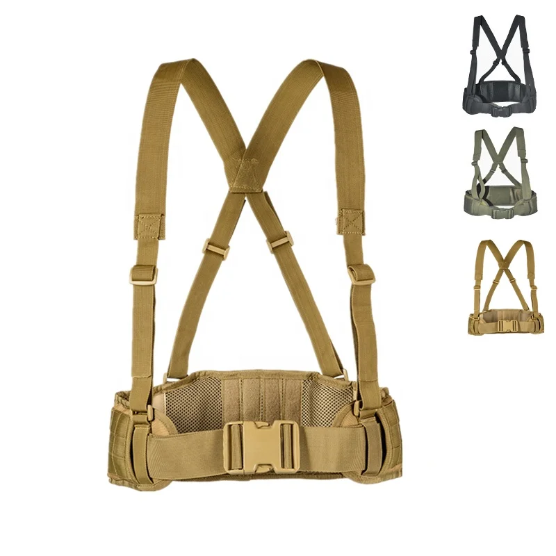 YAKEDA Adjustable Cross Body Molle Chest Rig Tactical Harness Vest Cummerbund Tactical Belt
