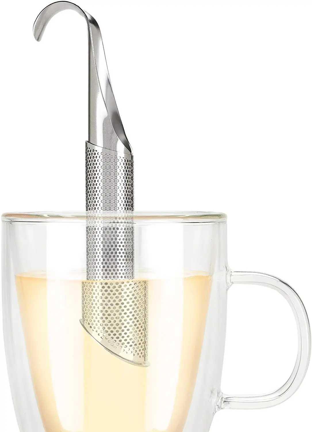 Tea Infuser Stainless Steel Tea Stick Pipe Steeper Strainer with Hook for Loose Tea Leaf Herbs or Spice