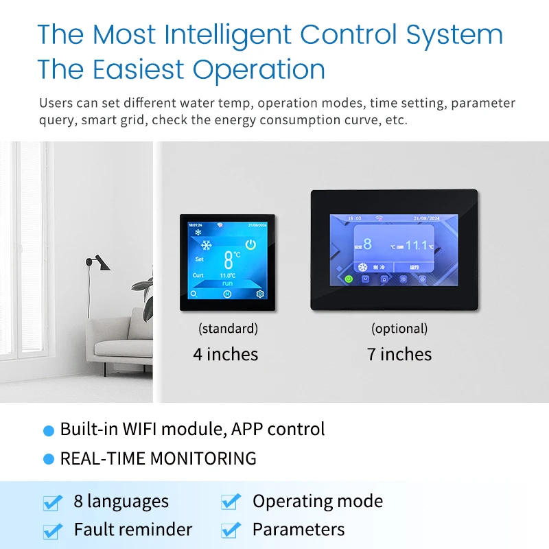 Monoblock DC Inverter cooling Heat Pump single fan R290  heating 75°c  hot water heat pump