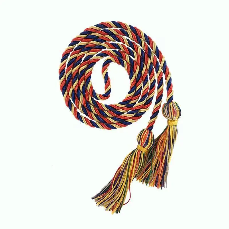 Wholesale Royal blue/Red/Orange Graduation Honor Cords Polyester Graduation Tassels Honor Cord For college students