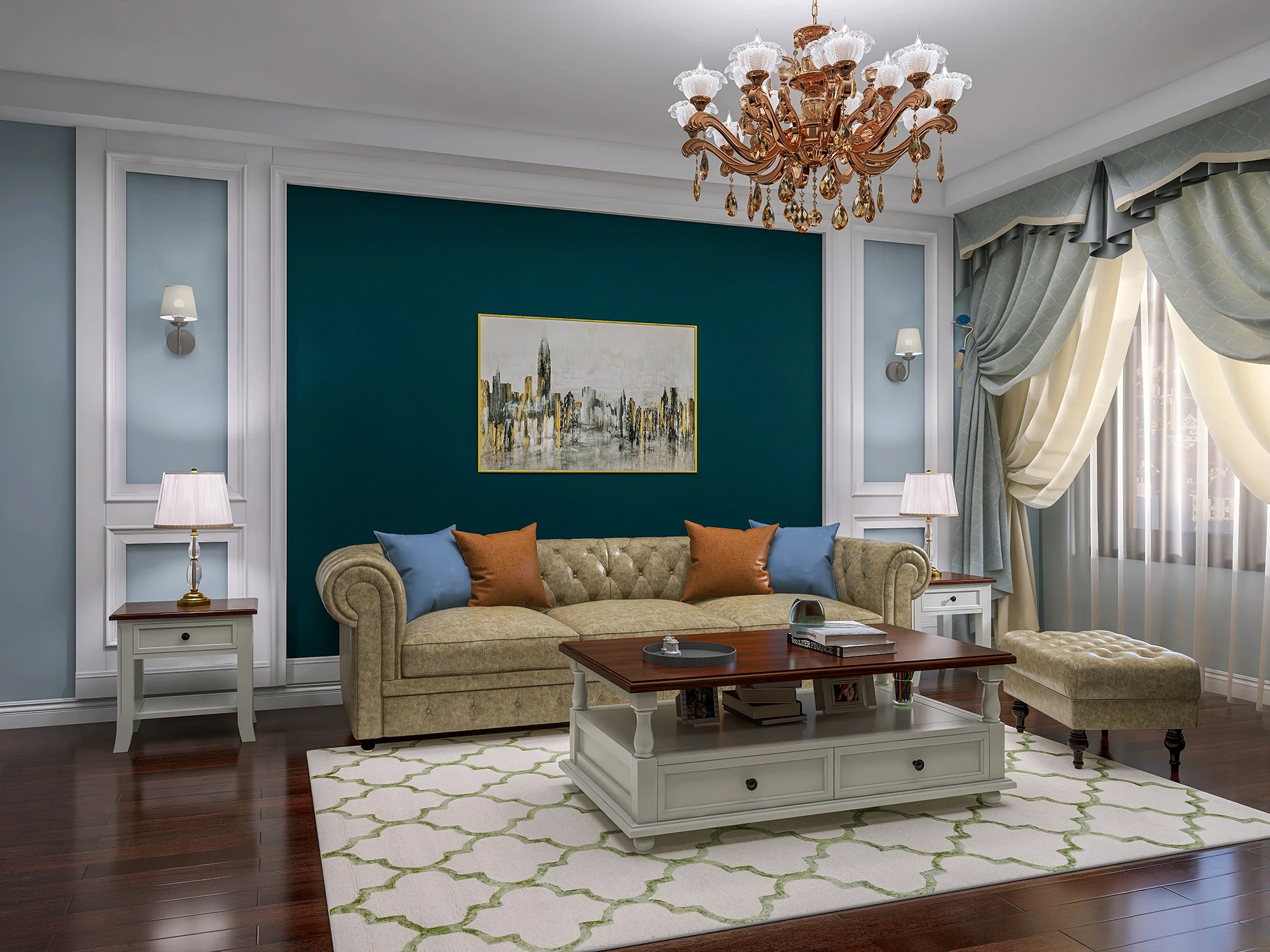 OKL21125 boucle modern living room fabric upholstery sofa combination villa corner nordic sofa wholesale furniture