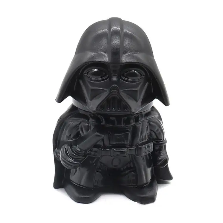 Wholesale Creativity Laser logo 63mm Alloy stars wars Black Warrior 3 Layers herb cigarettes and tobacco grinder