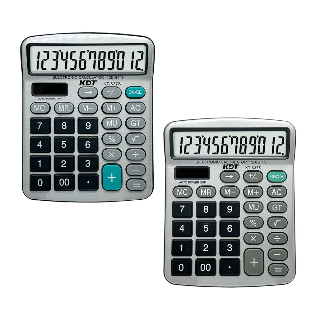 12-значный большой экран двойной блок питания бизнес-калькулятор ученик бухгалтерский Настольный калькулятор для школьного использования