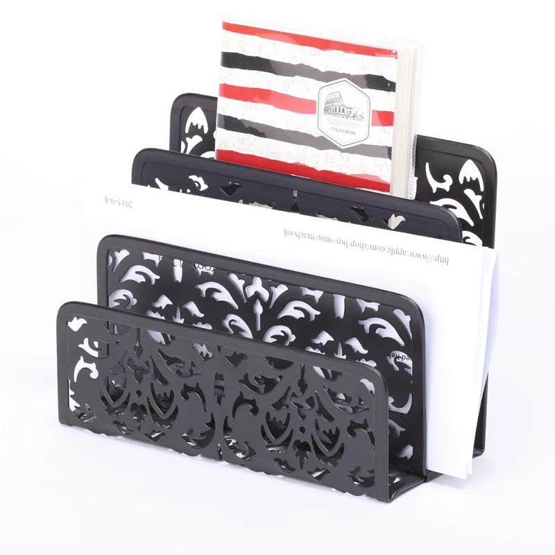 
3 pieces flower pattern metal office desktop stationery 