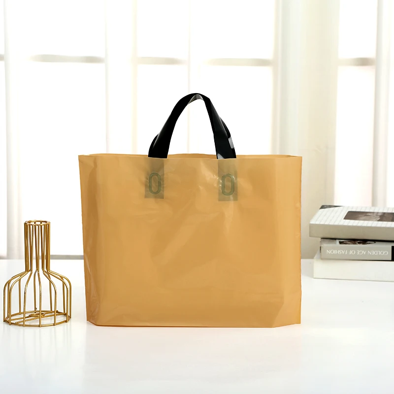 Manufacture Custom Shopping Plastic Gift Shop Carry Bag Ldpe Plastic Tote Bag Custom With Soft Loop Handle
