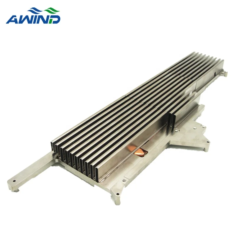 AL6063 board folded stamped fin heatsink 80mm aluminum extrusion folding heat sink copper heat pipe for laptop cpu electronics