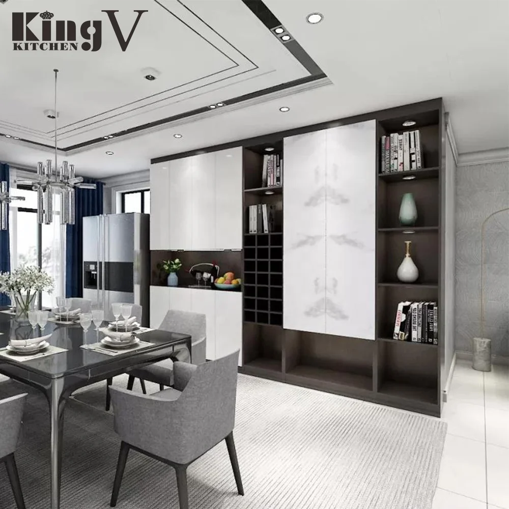  KINGV горячая Распродажа и низкая цена современный буфет шкаф для столовой многофункциональный