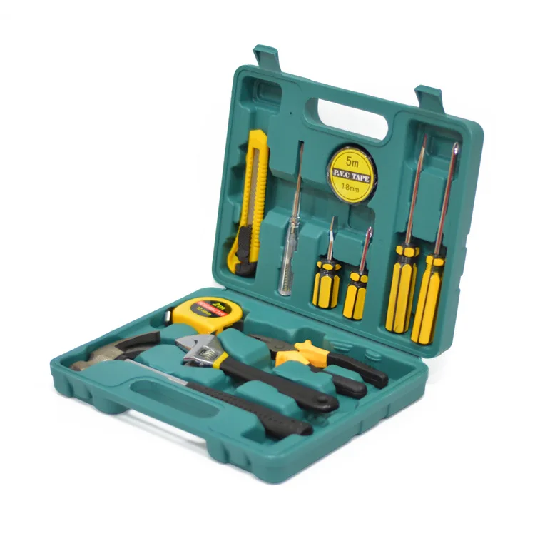
12 Piece Home Repair Tool Set,General Household Hand Tool Kit with Plastic Tool Box Storage 