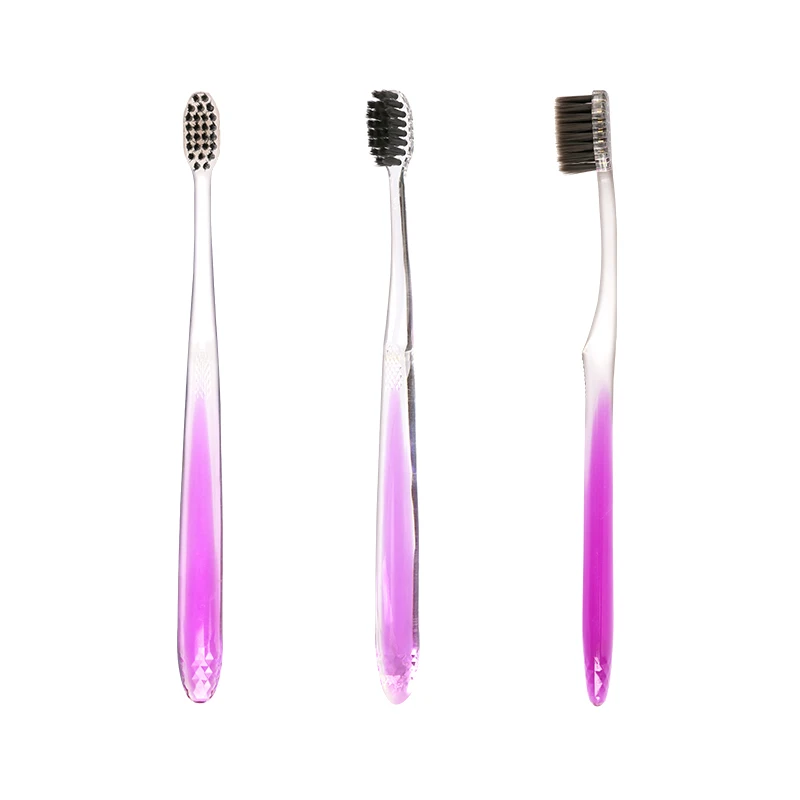 PERFCT Transparent PETG Handle Adult Toothbrush With Charcoal PBT Soft Bristle Tooth Brush