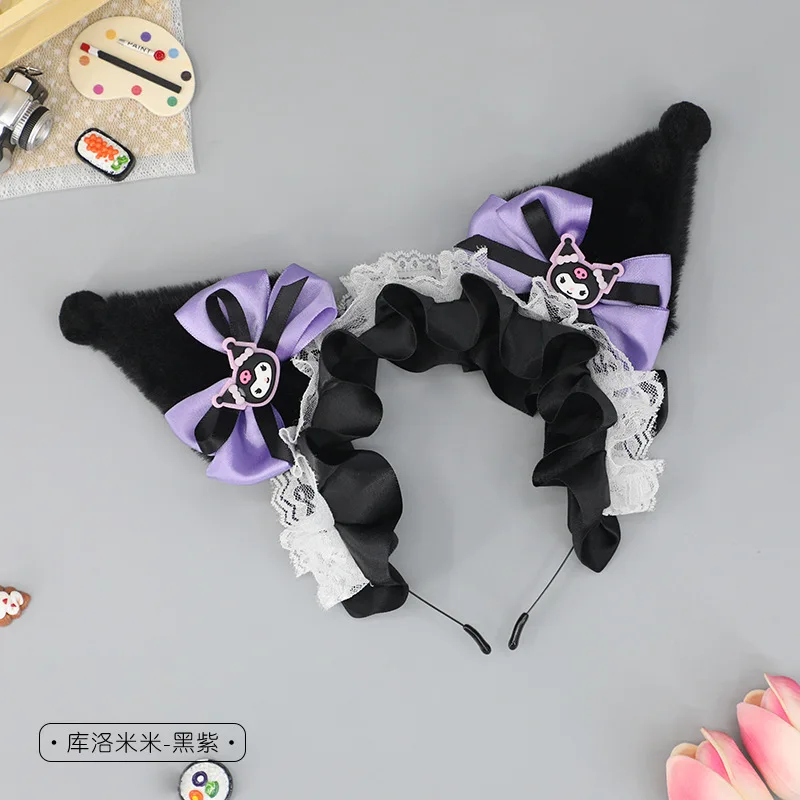 Cute cartoon anime hairpin girl sweet and cool bow edge clip standing ear top clip hair accessory