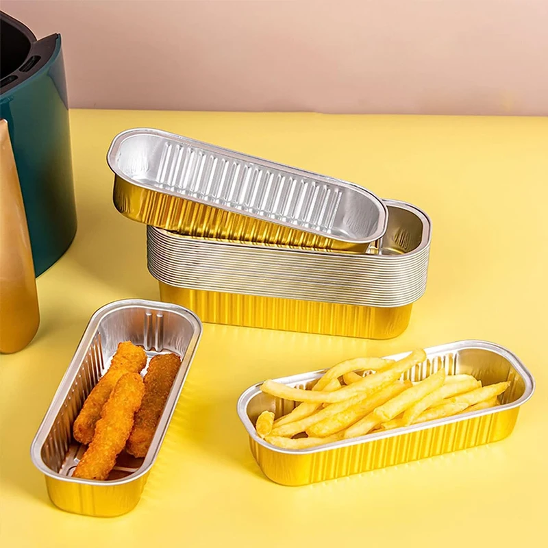 C270 166*65*40mm Manufacturer 270ml Portable Durian Box Rectangular Small Aluminium Foil Container With Lid for Baking Bread