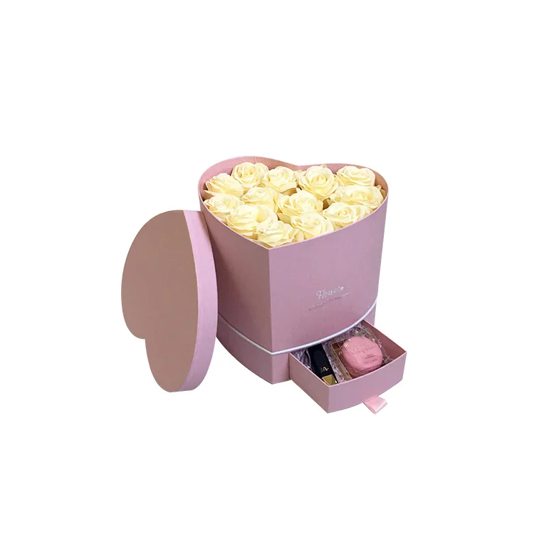 Modern Novel Design Low Price Heart Shape Flower Box With Pvc Window